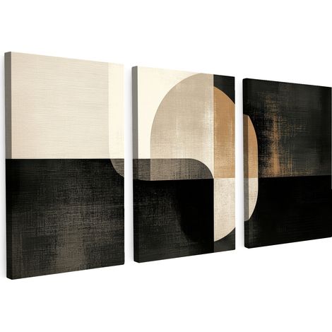 TABLEAU SUR TOILE Formes - Abstraites - Or Lot de 3 240x120 (1/5)