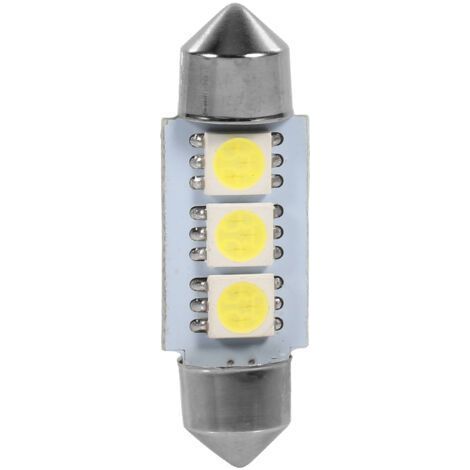 Lot de 10 ampoules LED 36 mm 12 V – 3 SMD 5050 blanches – Éclairage intérieur de voiture – Durée de vie : 50 000 heures (1/4)