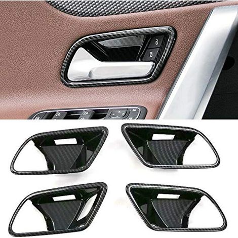 Lot de 4 enjoliveurs de poignée de porte intérieure pour Classe A W177 2019-2021, Classe CLA C118 2020+, fibre de carbone/chrome (1/5)