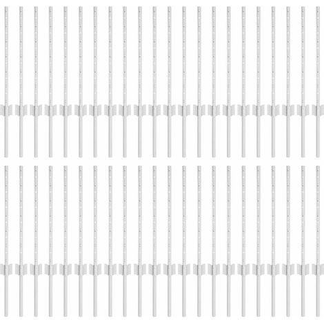 Poteaux de Clôture 44 pcs U-Channel Argent 100 cm Acier CFW5248187 (1/5)