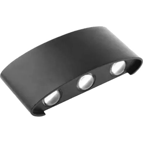 Appliques murales extérieures à LED, 6 LED, éclairage ponctuel, boîtier en aluminium étanche, 6 W, AC100-260 V, noir.