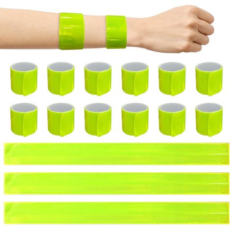 Lntyq Reflektorarmband, 15 Stück Reflektorarmband Sicherheitsreflektorband für Erwachsene und Kinder zum Laufen, Nachtlaufen, Radfahren (1/5)