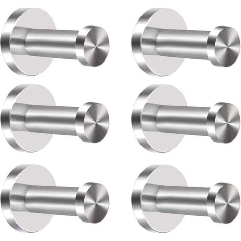 6-teiliges Set Wandhaken aus Edelstahl, Bademantelhaken, Handtuchhaken, Badezimmer-Kleiderhaken für Bademäntel