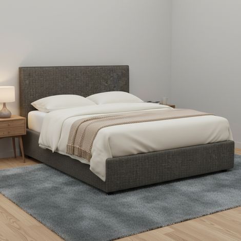 Letto Piazza e Mezza Redditch, Sfoderabile, Contenitore Made in Italy, Grigio Tortora (1/4)