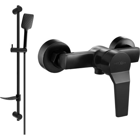 Mexen Caro DF62 batteria doccia con set doccia, nero - 74664DF62-70 (1/3)