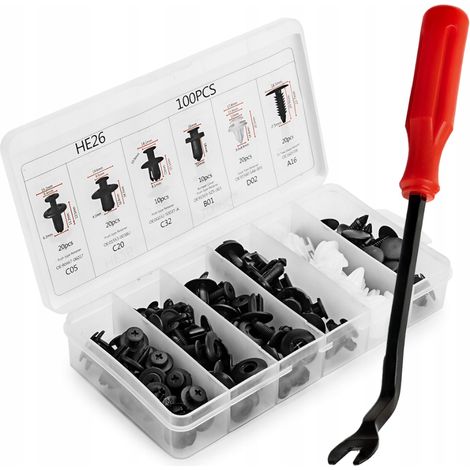 Universelles Set mit 100 Kfz-Clips + Abzieher