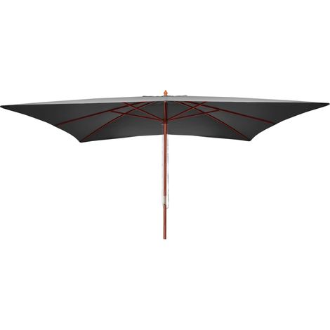 Sonnenschirm Lissabon, Gartenschirm Marktschirm, 3x4m Polyester/Holz 6kg anthrazit (1/5)