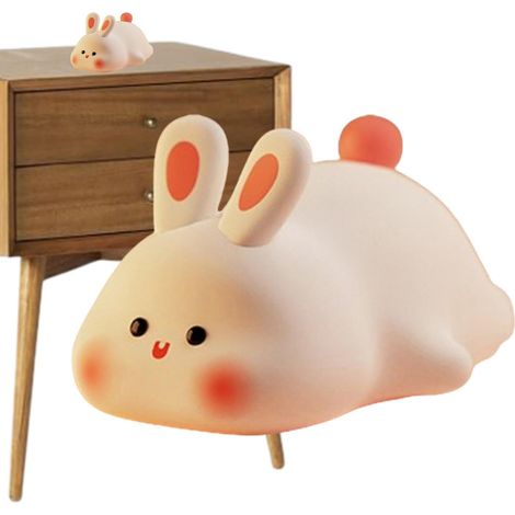 Lampe lapin en silicone - veilleuse lampe lapin - Veilleuse LED - Lampe de (1/5)