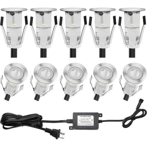 Barcelona Led – Kit de 6 spots LED encastrables sol Ø15x26mm – 0,4W 12V-CC – IP67 étanches – Lumière blanche chaude 3000K – 7 lumens, angle 120° (1/5)