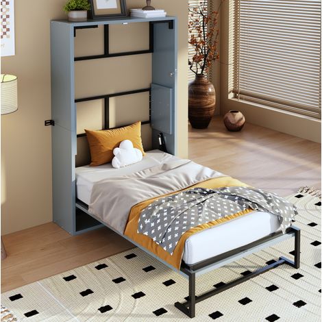 Bett Klappbett platzsparend 90x200 Metall Holz OKMYHOME
