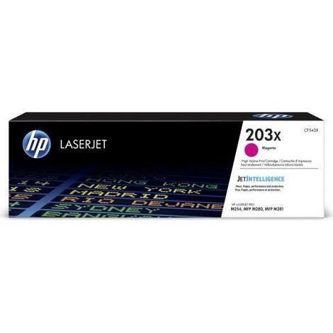 Cartouche de toner magenta haute capacité HP 203X pour imprimantes HP Color LaserJet Pro M254/M280/M281