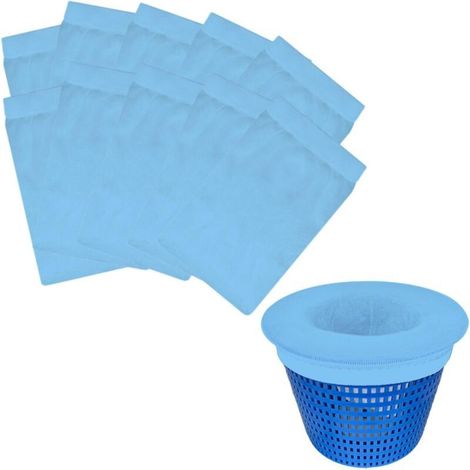 30 Pack Pool Skimmer Socks for Skimmer Baskets Pool Skimmer Socks Skimmer Filter Sock Universal Skimmer Pre-Filter for Skimmer Basket Against Impurities, Blue (1/5)