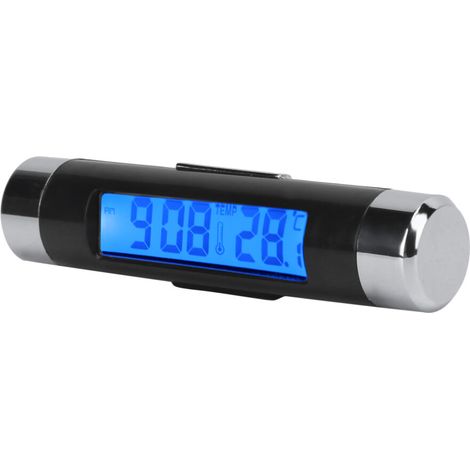 Adatto per il quadro strumenti digitale LCD 2 in 1 con termometro e orologio, cruscotto nero e retroilluminazione blu.