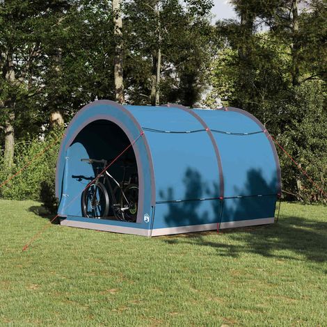 Fahrradgarage mit Dach mit Speicher Blau 256 x 222 x 182 cm