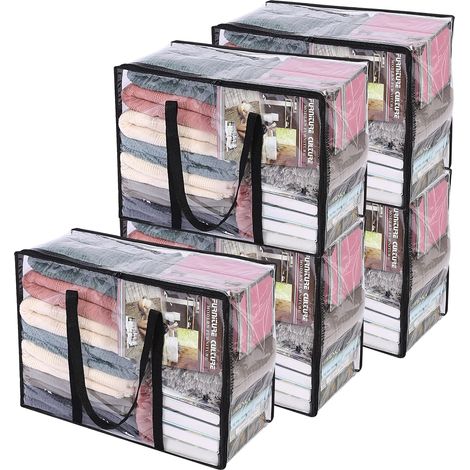 5 Sac de Rangement Sous Lit Transparent 40L