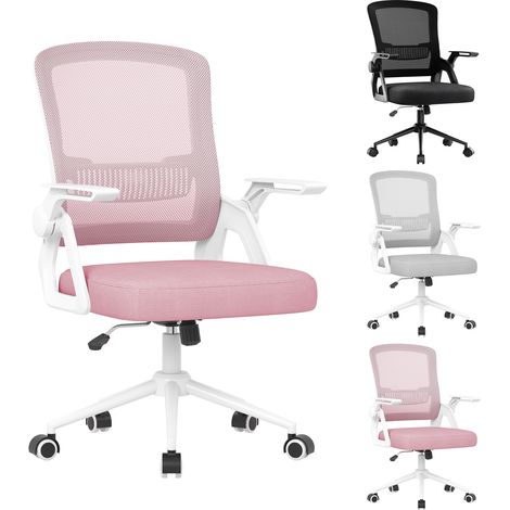 Ergonomic Mesh Office Chair Swivel Desk Chair with Flip-Up Arms Grey