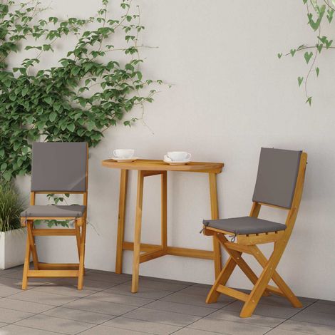 Sillas Bistro de Exterior 2 pcs Gris oscuro 38 x 46 x 85 cm