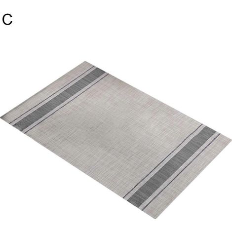 Set de table minimaliste à rayures antidérapantes, tapis de table écologique en PVC résistant à la chaleur pour table à manger, 30 x 45 cm (1/5)