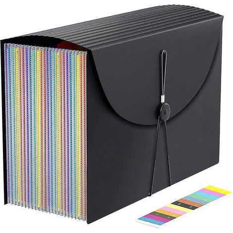 Akkordeon-Aktenorganizer, erweiterbarer Ordner, tragbarer Akkordeonordner im DIN-A4-Format für Papierdokumente ---