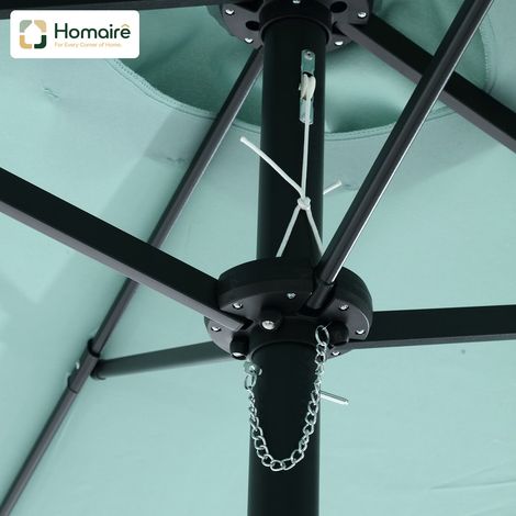 HOMAIRE Parasol extérieur rectangulaire double face grand 14,8 pieds avec manivelle (vert clair)