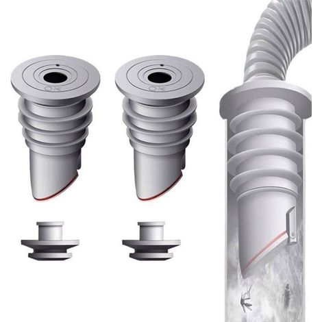 Tappo di scarico per lavatrice 35-40 mm - 2 pezzi, antiodore, grigio - Tappo impermeabile per lo scarico dell'acqua (uso domestico)