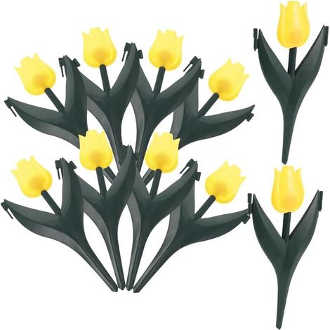 Bordure De Jardin - Tulipes Artificielles En PVC - Pour Pelouse Arbre Piscine Hors Sol - 10 Pièces (1/5)