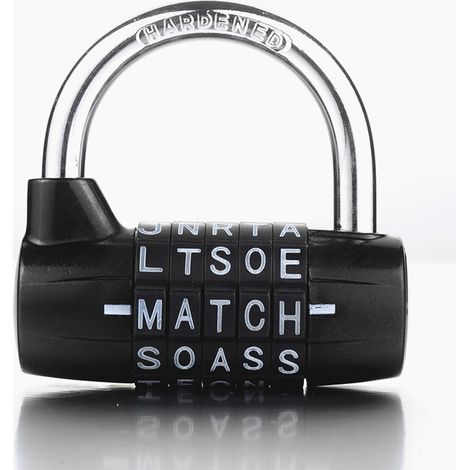 Cadenas à combinaison à 5 lettres, serrure de sécurité extérieure pour camping, voyage, kit de journal, cadenas pour bagages (1/3)