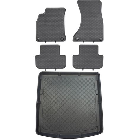 Juego de alfombrillas de goma para coche y alfombrilla para maletero para Audi A4 B8 Sedán (enero de 2008 - octubre de 2015).
