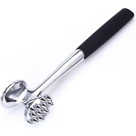 Attendrisseur de viande robuste, maillet à viande double face et outil de livre, marteau de cuisine en alliage de zinc antirouille avec poignée ergonomique en caoutchouc pour attendrir la viande, le b (1/5)