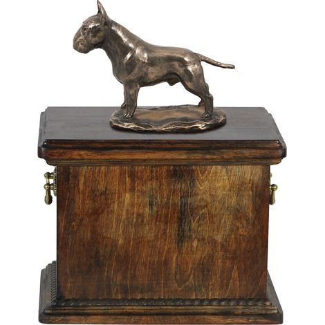 Urne funéraire Bull Terrier - une urne pour cendres de chien, une urne avec une statuette, une urne élégante de style classique signée Art-Dog (1/5)