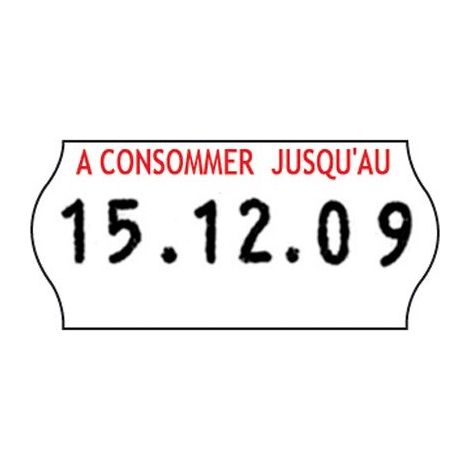 Etiquettes 'A consommer jusqu'au' 26 x 12 mm Sato Kendo - Rouleau de 1500 - Lot de 12