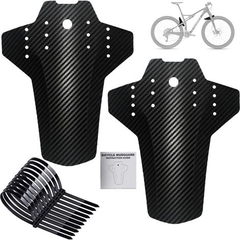 Title: Paire de Garde-Boue de Vélo VTT Réglables Avant et Arrière Étanche et Durable avec Fixations Attaches-Câbles (1/5)