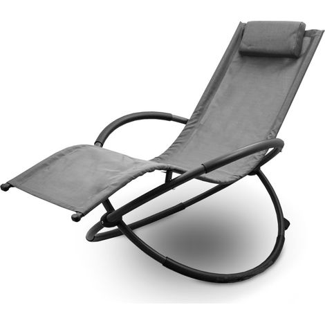 Relax Liege Liegestuhl Gartenliege Sonnenliege Klappsessel Relaxliege Schaukelliege Klappbar (1x Relaxliege, Anthrazit)