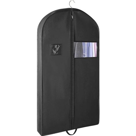 Sac à vêtements, sac de costume pour voyage, housse vetement voyage, housses de vêtements respirantes pour vestons, chemises, robes de soirée, sac à vêtements, Housse Costume Homme, noir (1/5)