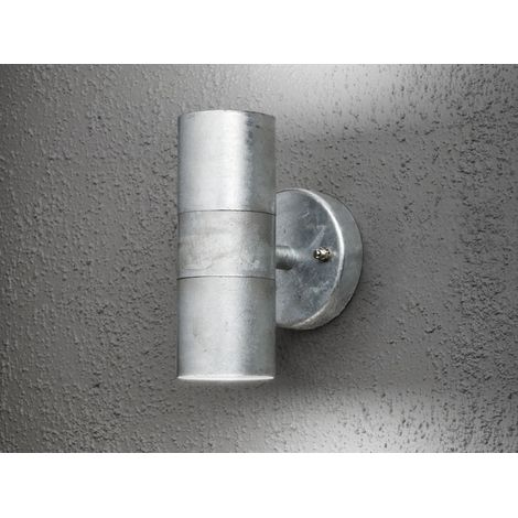 Moderne LED Up-Down Außenwandleuchte Höhe 17cm aus Stahl, Silber (1/5)