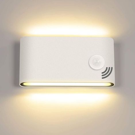 12W Applique avec Détecteur de Mouvement,Allumage et Extinction Automatiques Applique Blanc Chaud 3000K Lampe Extérieure Capteur d'éclairage Mural pour Jardin/Hall/Escalier/Garage IP65 (1/5)