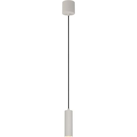 Suspension tube nervuré gris 1xGU10 10W métal style loft SOKA Trio (1/3)
