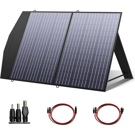 ALLPOWERS Panneau solaire 100W pour Station Électrique Portable R600 R1500 R2500 S2000PRO, module d'efficacité 22%, sortie 18V, IP66 étanche, Chargeur Solaire Pliable pour Camping, Panne de Courant