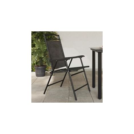 Chaises de jardin pliables lot de 4 en acier et textilène (1/5)