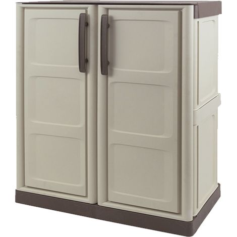 Artplast – Armoire de jardin basse en polypropylène 70 x 39 x 85.5cm – Résistante aux intempéries – Verrouillable – Charge 25 kg