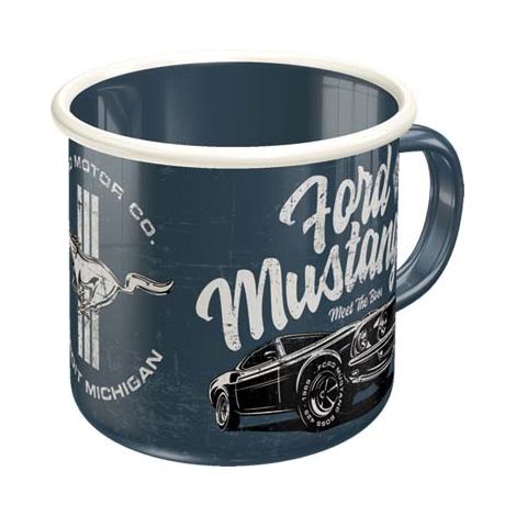 Mug publicitaire en métal émaillé 360 ml Ford Mustang