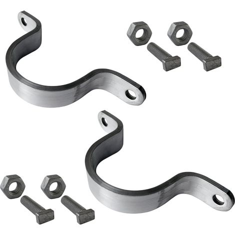 Signaletique.Biz France – Bride de fixation pour poteau en aluminium – Diamètre 60 mm – Lot de 2 – Fixation panneaux recto-verso sur poteaux acier galvanisé (1/5)