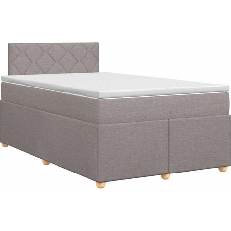 Maison Exclusive - Letto box spring con materasso Tortora 120 x 190 cm Tessuto (1/5)