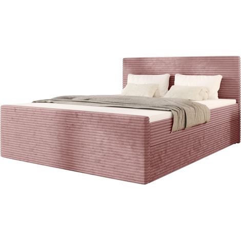Lit Boxspring - Rose - 180x200 Cm - Lit Confortable - Lit Moderne - Matelas À Ressorts Bonnell (1/5)