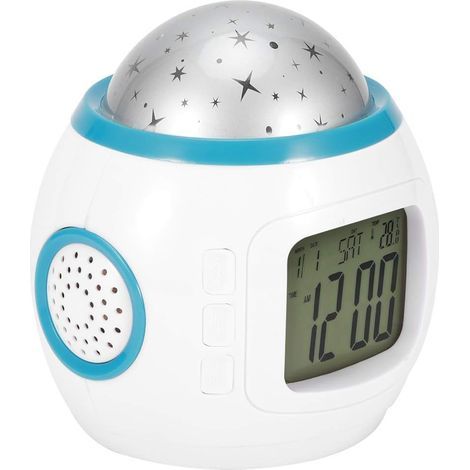 Projecteur de veilleuse étoilée, réveil musical LED, affichage multifonction de la température, calendrier avec alarme, compte à rebours pour enfants, cadeau, fête, décoration de chambre (1/5)