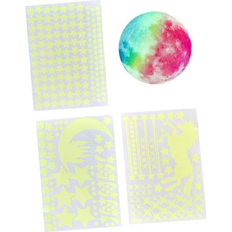 Sticker lumineux arc en ciel lune 20 cm autocollant pour mur (1/5)