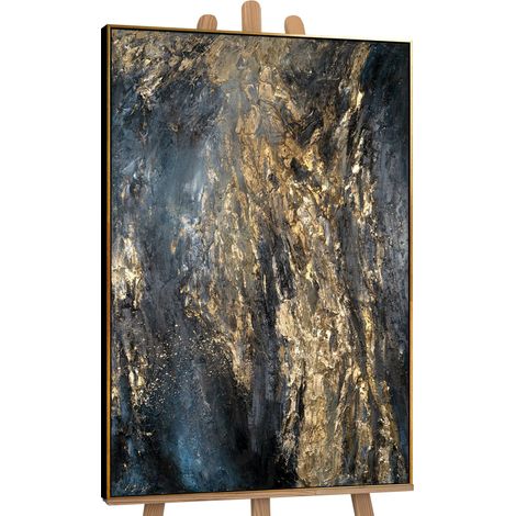 Gemälde Azurblau Rahmen Schwarz-Gold 120x80 cm (1/5)