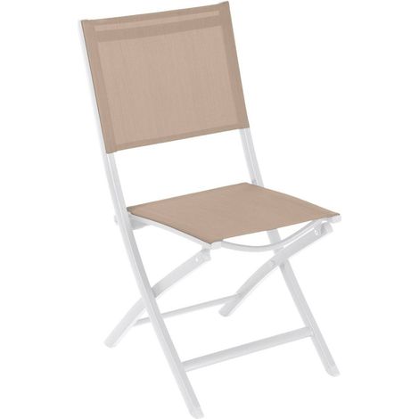Set mit 4 klappbaren Gartenstühlen Essentia Leinen & Weiß (1/2)