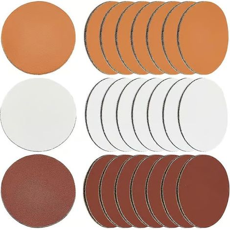 60 étiquettes rondes en cuir PU vierges de 40 mm (1,6 pouce), sans trous. (1/5)
