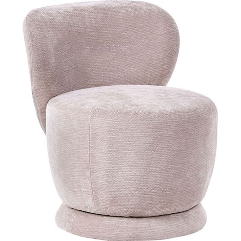 Beliani Swivel Armchair Light Green Chenille Modern with Round Upholstered Fabric, Foam Filling, Wood, Seat Height 45 cm, Holds up to 130 kg, 60 x 63 x 72 cm, 100% Polyester, Solid BLOMMA (1/5)